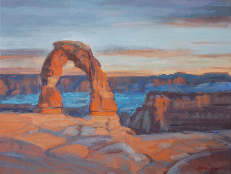 Delicate Arch, Evening, oil on canvas, 18x24