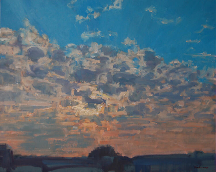 Summer Sunrise, from West 21st Street, oil on canvas, 24x30