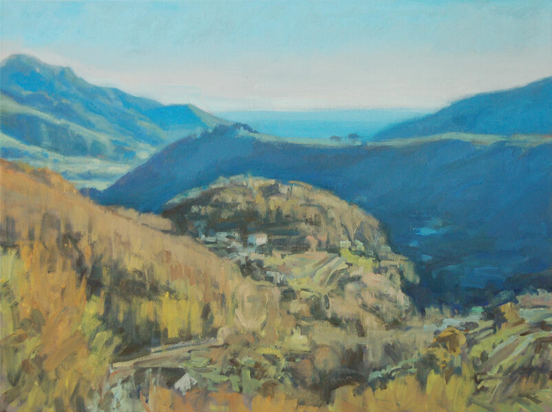 Tramonti Valley, Winter Afternoon, oil on canvas, 18x24