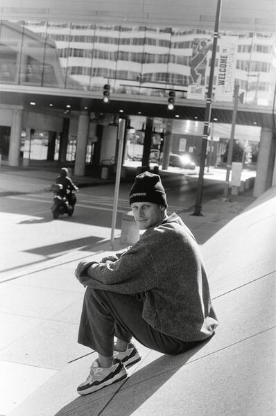 Scooter in the distance-