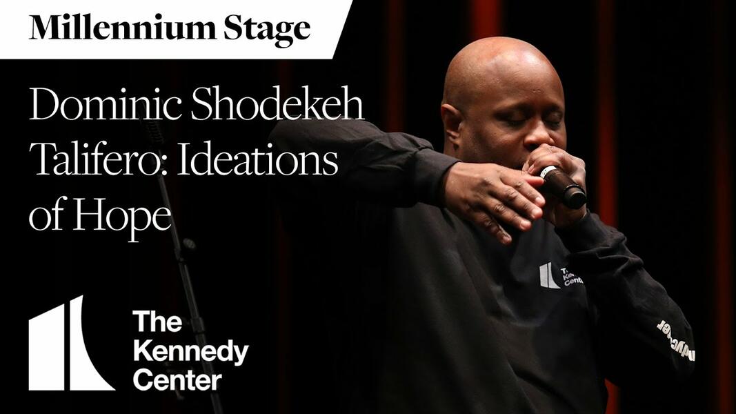 Dominic Shodekeh Talifero: Ideations of Hope: A Breath Art Concert Testimonial @ The Kennedy Center. This commissioned performance is a direct extension of Shodekeh's archive Ideations of Potential @ The Towson University Special Collections, 2023.