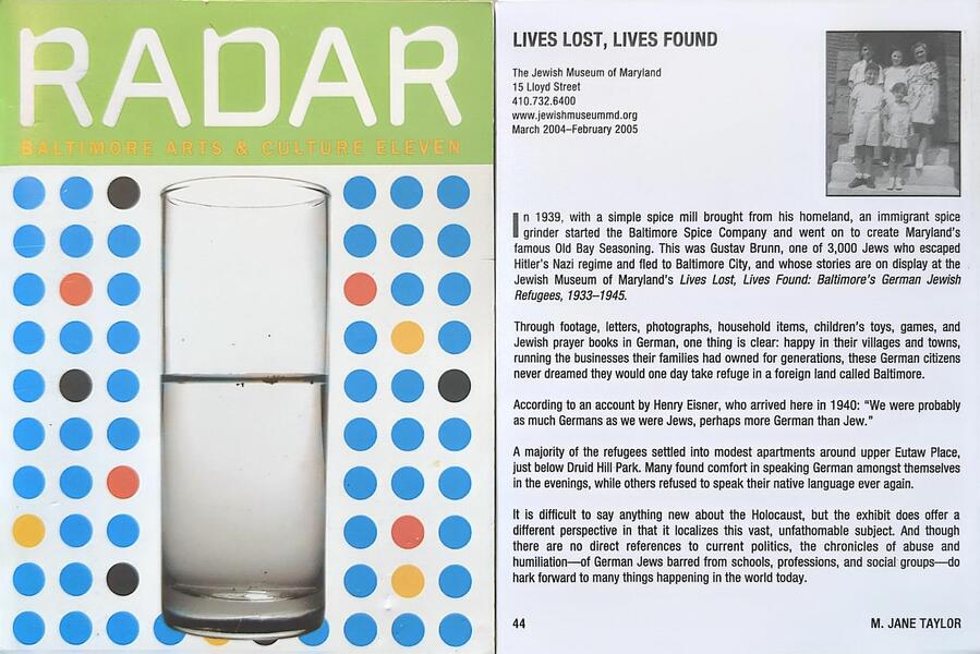 Lives Lost, Lives Found: The Jewish Museum of Maryland