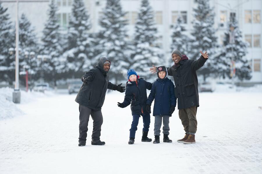 Tuvan Khoomei + Hip Hop Fusions For the Youth: Shodekeh & Wendel Patrick during their Winter Residency in Kyzyl, Tuva for Alash's 20th Anniversary Concert Celebration, 2019.