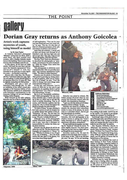 Dorian Gray Returns as Anthony Goicolea: Artist's Work Captures Mysteries of Youth, Using Himself as Model