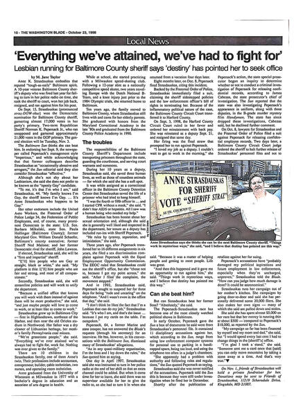 'Everything We've Attained, We've Had to Fight For': Lesbian Running for Baltimore County Sheriff Says 'Destiny' Has Pointed Her to Seek Office