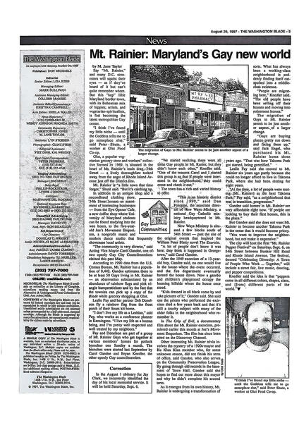 Mt. Rainier: Maryland's Gay New World