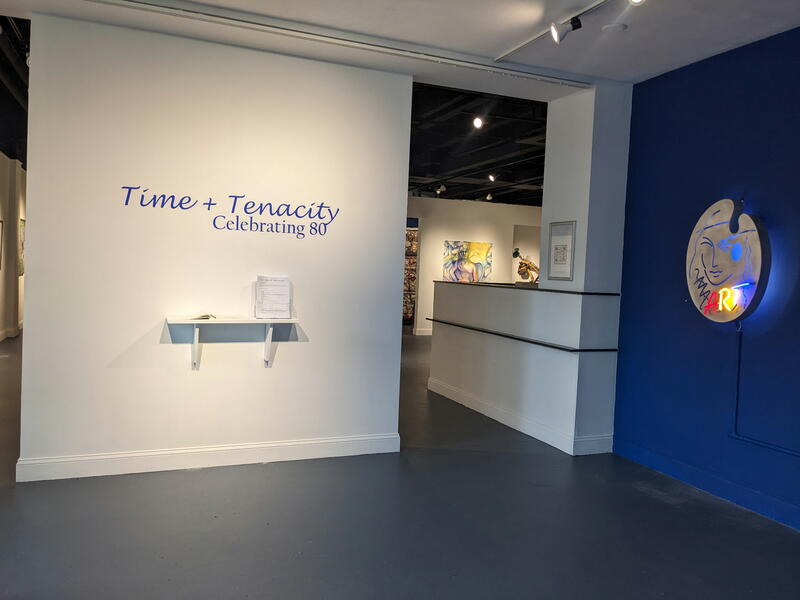 Diana Marta creator/curator. Time and Tenacity:  Celebrating 80, an exhibit in Sept/Oct 2025 at Catonsville Gallery of CCBC. Artworks are done by women 80 years of age or more who are still active artists.