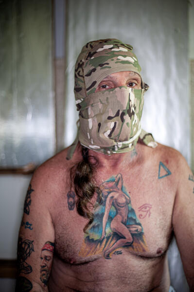 Portrait in New Military Head Wrap