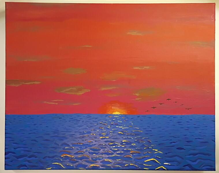 Sunset with birds #2