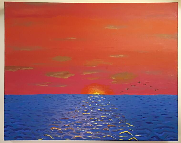 Sunset with birds #2