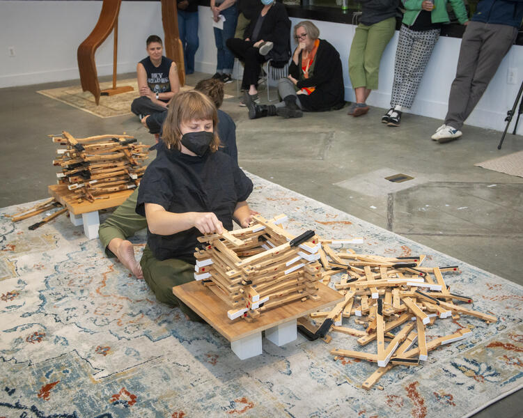 Still from performance of Hex 1 & Hex 2