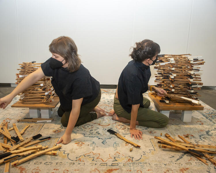 Still from performance of Hex 1 & Hex 2