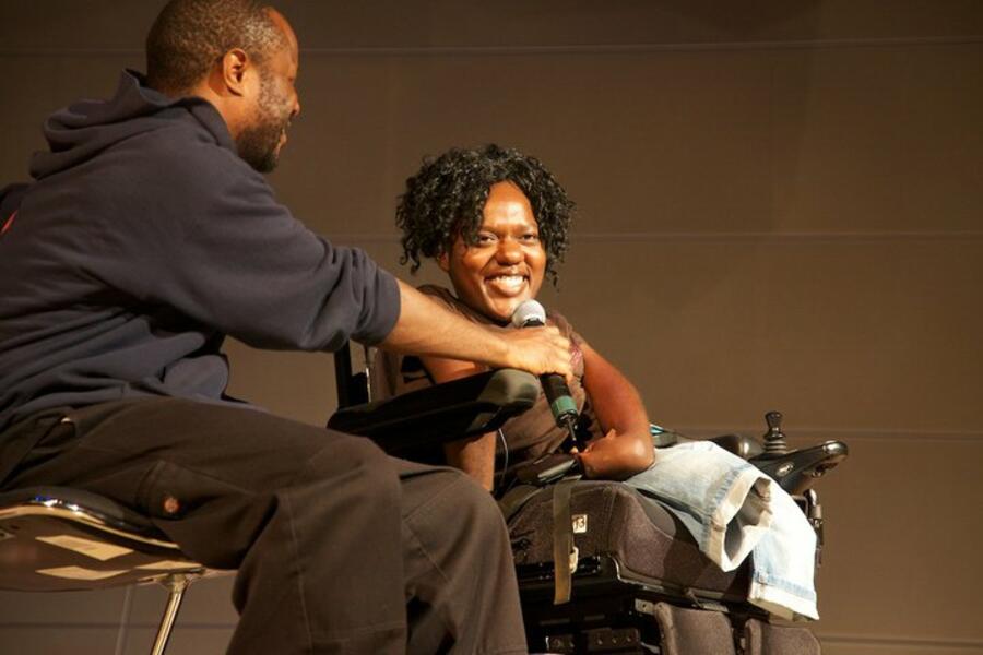 Zimbabwean Afro-Fusion: Shodekeh & Prudence Mahbena in a post-screening discussion of the Academy Award-winning HBO documentary Music By Prudence at the Maryland Film Festival, 2010. 