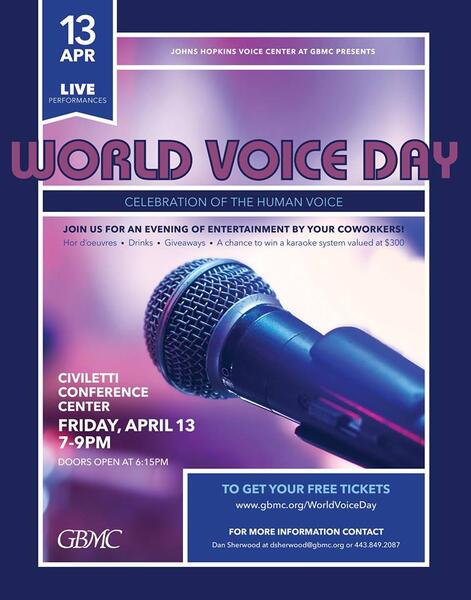 The Vocal Arts + Public Science Communication: World Voice Day hosted by Shodekeh, presented in collaboration with the Johns Hopkins Voice Center & the Greater Baltimore Medical Center, 2018.