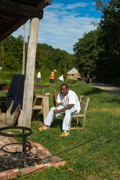 The 2023 Annual Slave Memorial Commemoration (Phase I) @ George Washington's Mount Vernon, featuring Breath Artist & Research Fellow Dominic Shodekeh Talifero. The George Washington Papers at the Library of Congress served as research resource, 2023.
