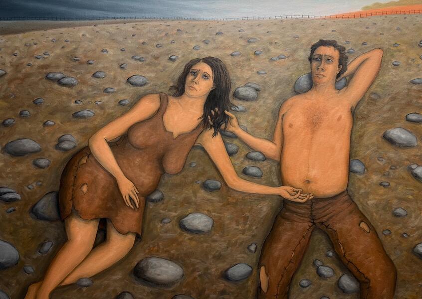 Adam and Eve Lying in a Field of Stone