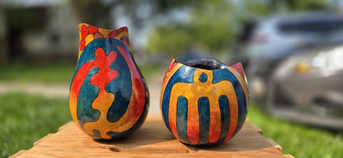 Adinkra Gourd Vases