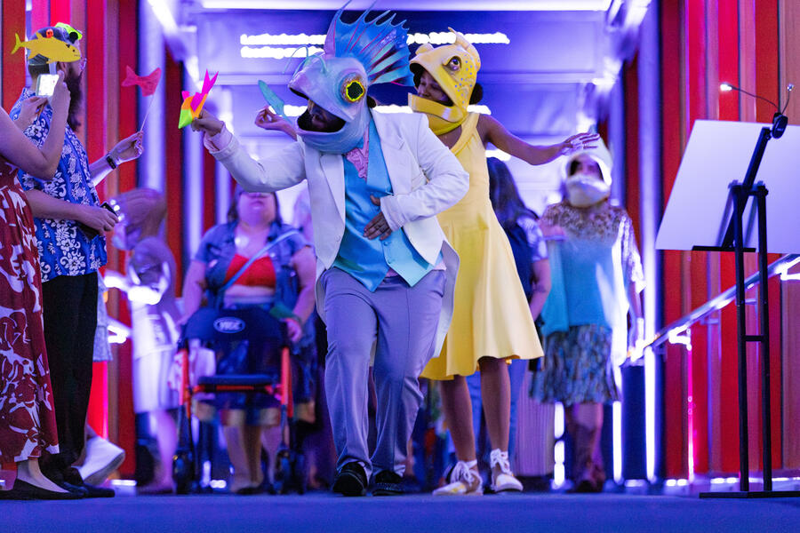 Fish and human parade