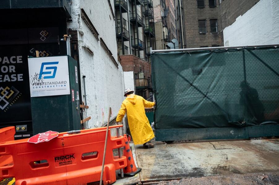 NYC (Construction workers, rain) March 2025