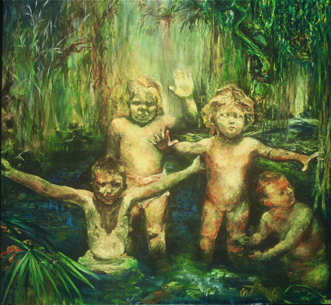 Reaching For Eden 2003, 54 x 58 x1 oil on canvas