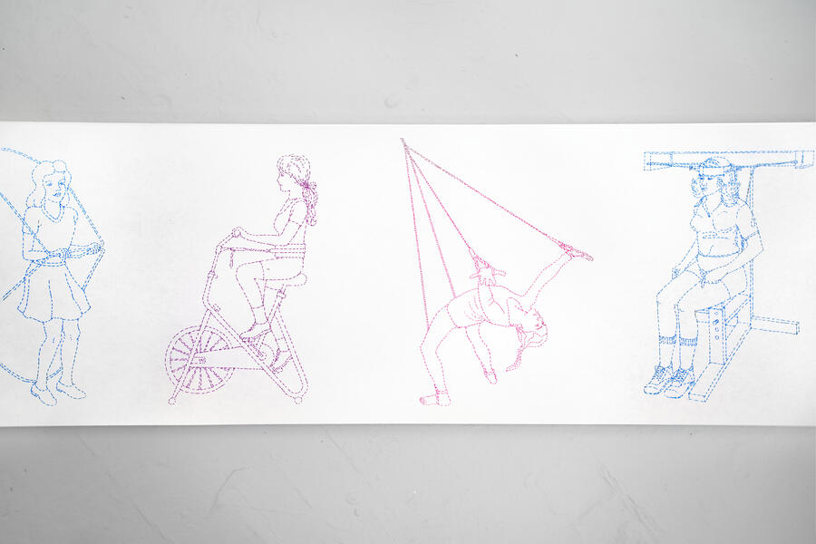 Endless Scroll, Exercising Girlies (detail)