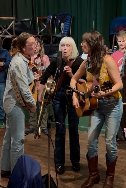 Singing at a jam with Dede Wyland