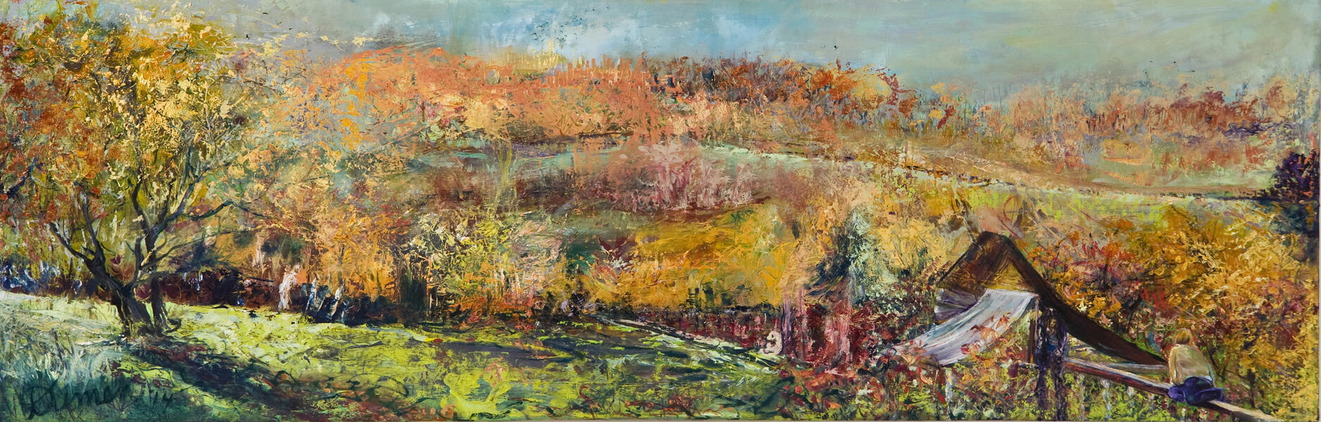 East of the Sun, West of the Moon, 2014, 14 x 30 x 1 oil on canvas