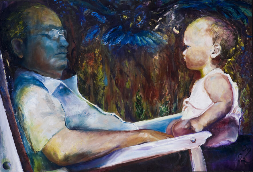 Face Off, 2012,  26.5 x 39 x 1 oil on linen