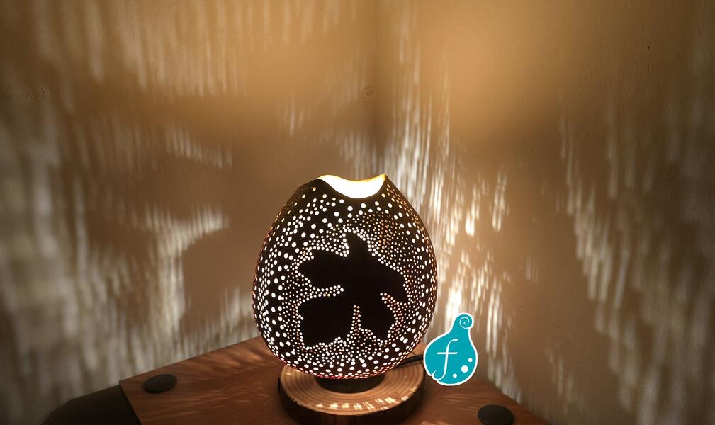 Fall Leaf Gourd Lamp