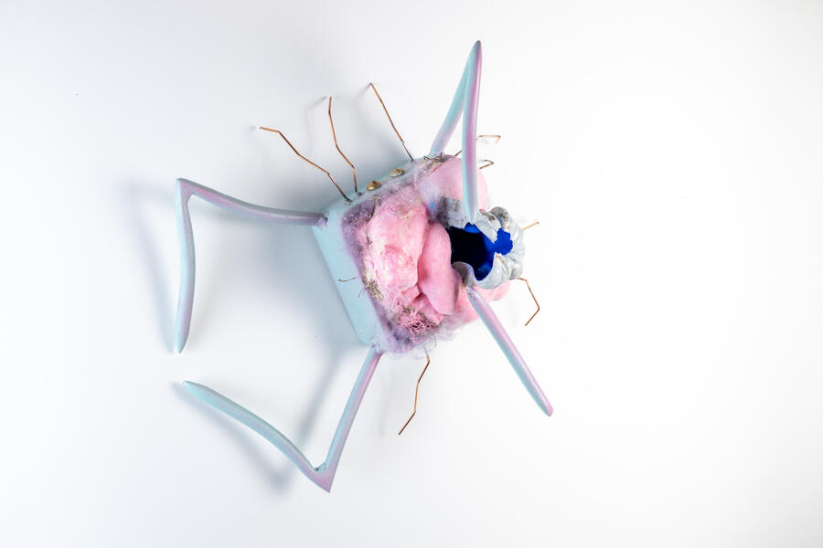 hatched in soft pinks