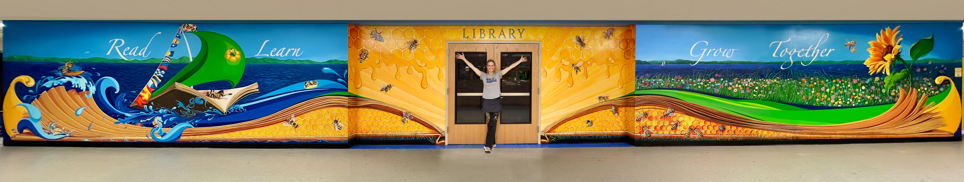Read, Learn, Grow Together: Broadneck Elementary School Library Legacy Mural Project