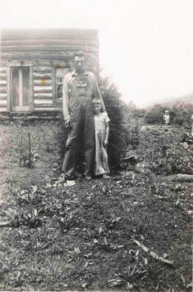 The author's grandfather, cousin, and uncle in the Virginia mountains, 1940s
