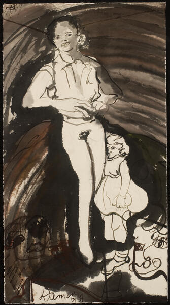 Here's Looking At You Kid, II 2007, Framed 43 x 25 x 1.5, Chinese ink on Hsuan paper