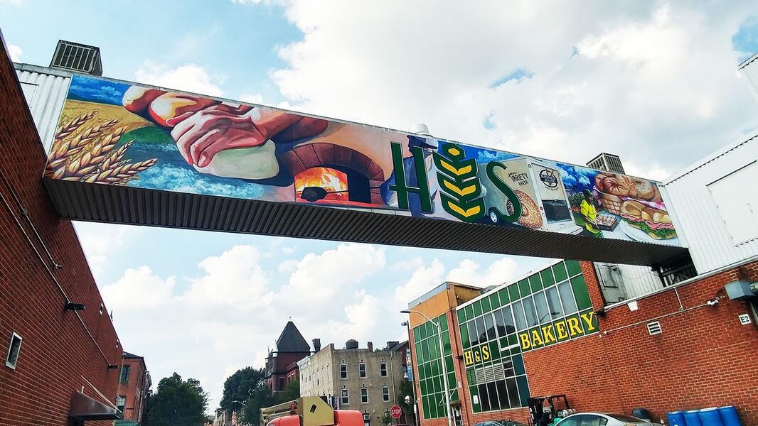 H&S Bakery 75th Anniversary Mural, 2016, 7x50, Baltimore 