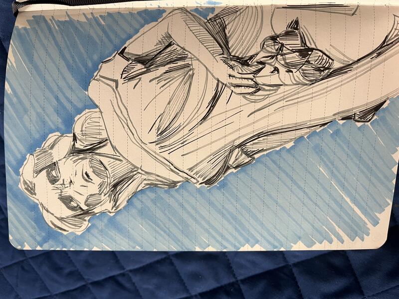 Sketch of Hannah Duston statue, New Hampshire