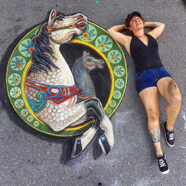 Glen Echo Carousel Chalk Mural