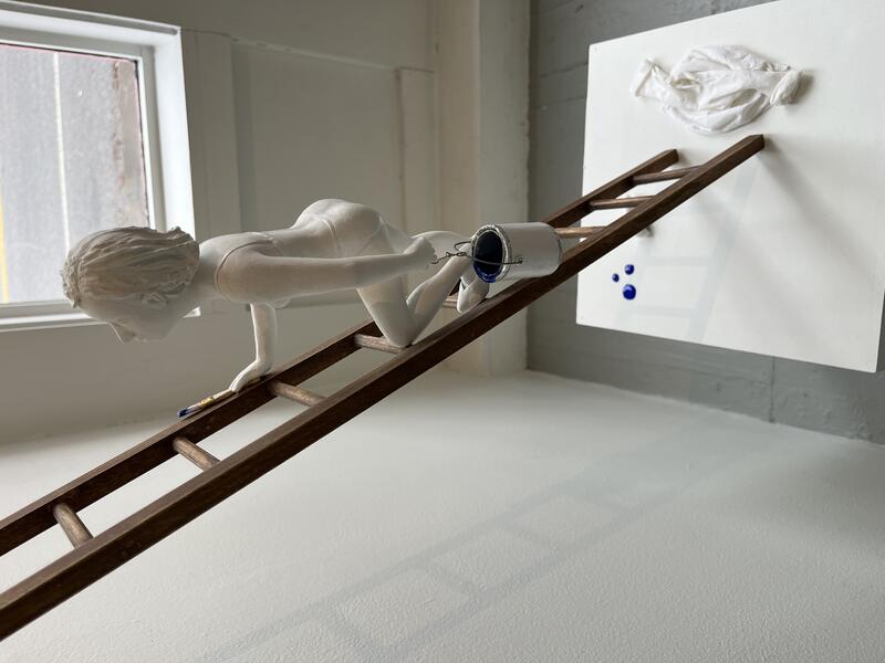 Mrs. L Climbs the Ladder (left side detail view)