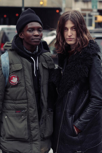 Models outside Creatures of the Wind at New York Fashion Week FW17