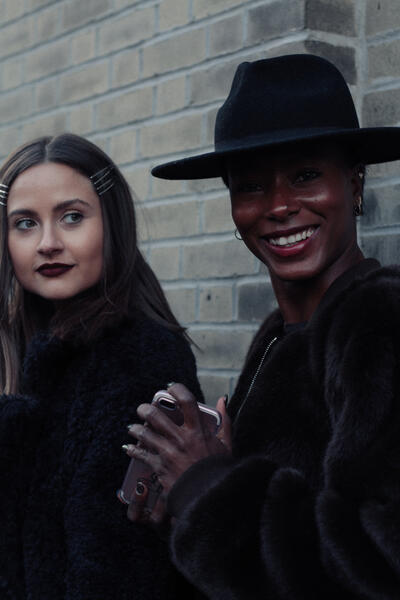 Ema Brenda and Deddeh Howard outside Georgine at New York Fashion Week FW17