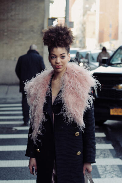 outside Georgine at New York Fashion Week FW17