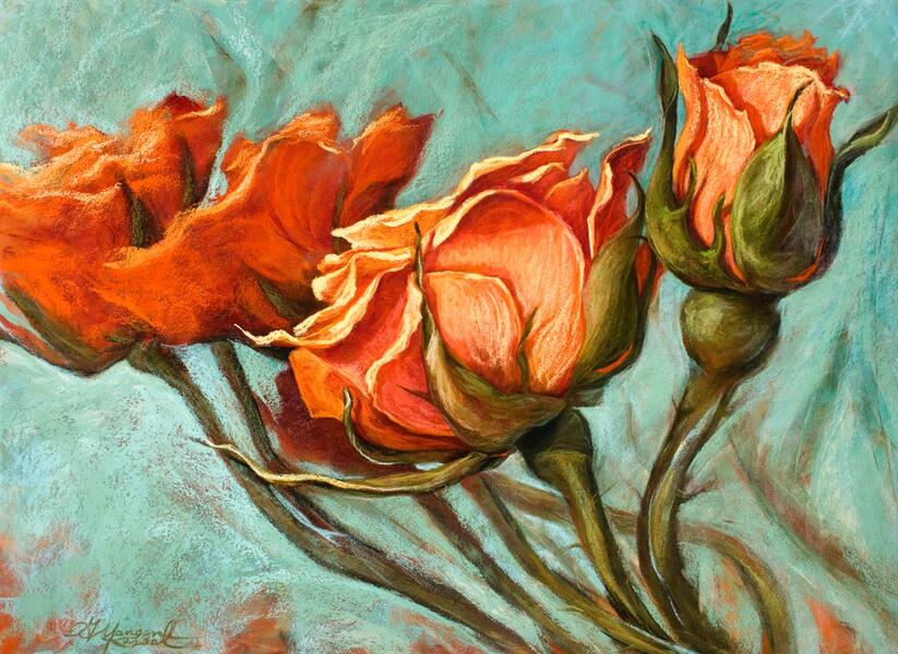 Serenity: 22 x 32 inches, soft pastel painting on paper