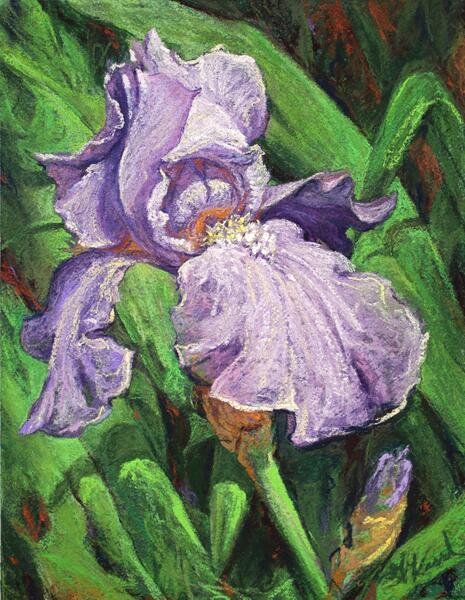 Sunbathing: 12 x 9 inches, soft pastel painting on pastelbord