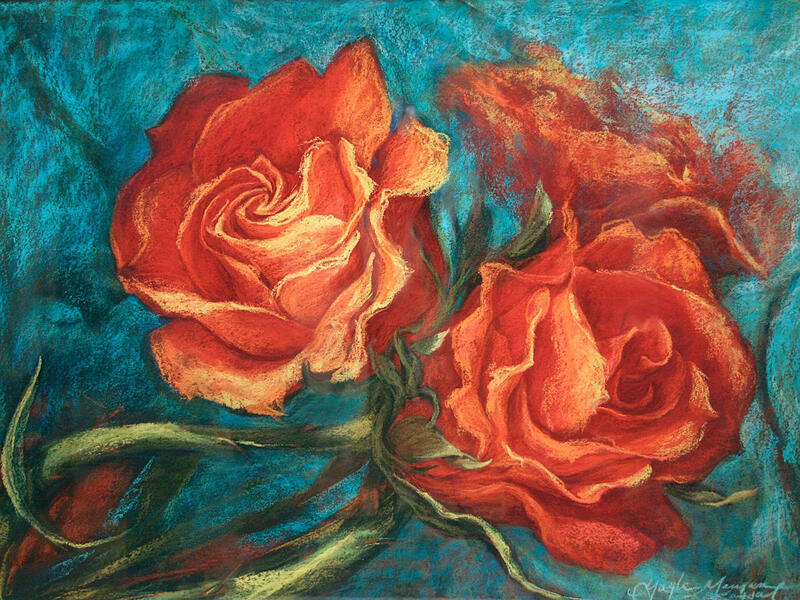 Wind Swept: 22 x 30 inches, soft pastel painting on paper