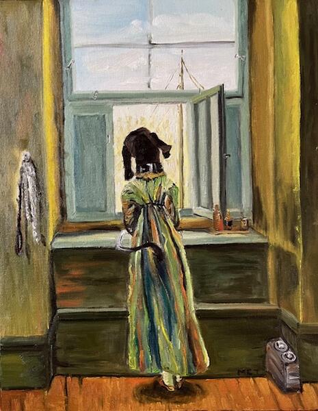 Leashed and Longing (After painting by David Friedrich)