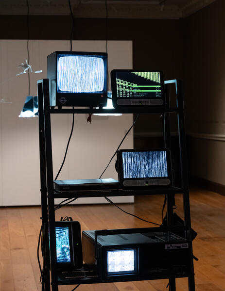 Detail shot of reclaimed metal shelf