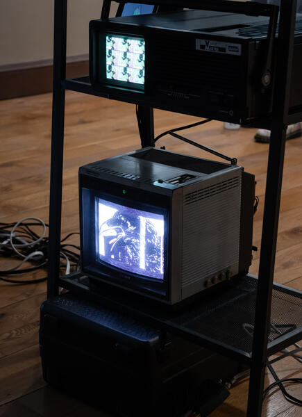 Detail Shot of the square Sony television that I salvaged before it went to a landfill