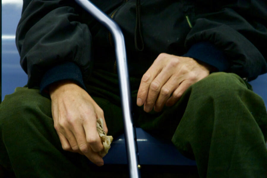Man on the subway, New York city