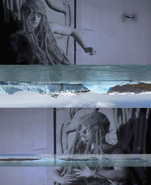 overlay glaciers with live performance still BAHAYA by Ruth Margraff