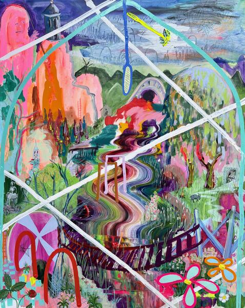 Midsummer croquet at dusk