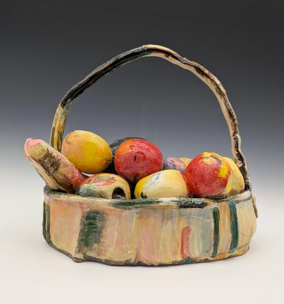Women with Basket of Fruit (Side View)